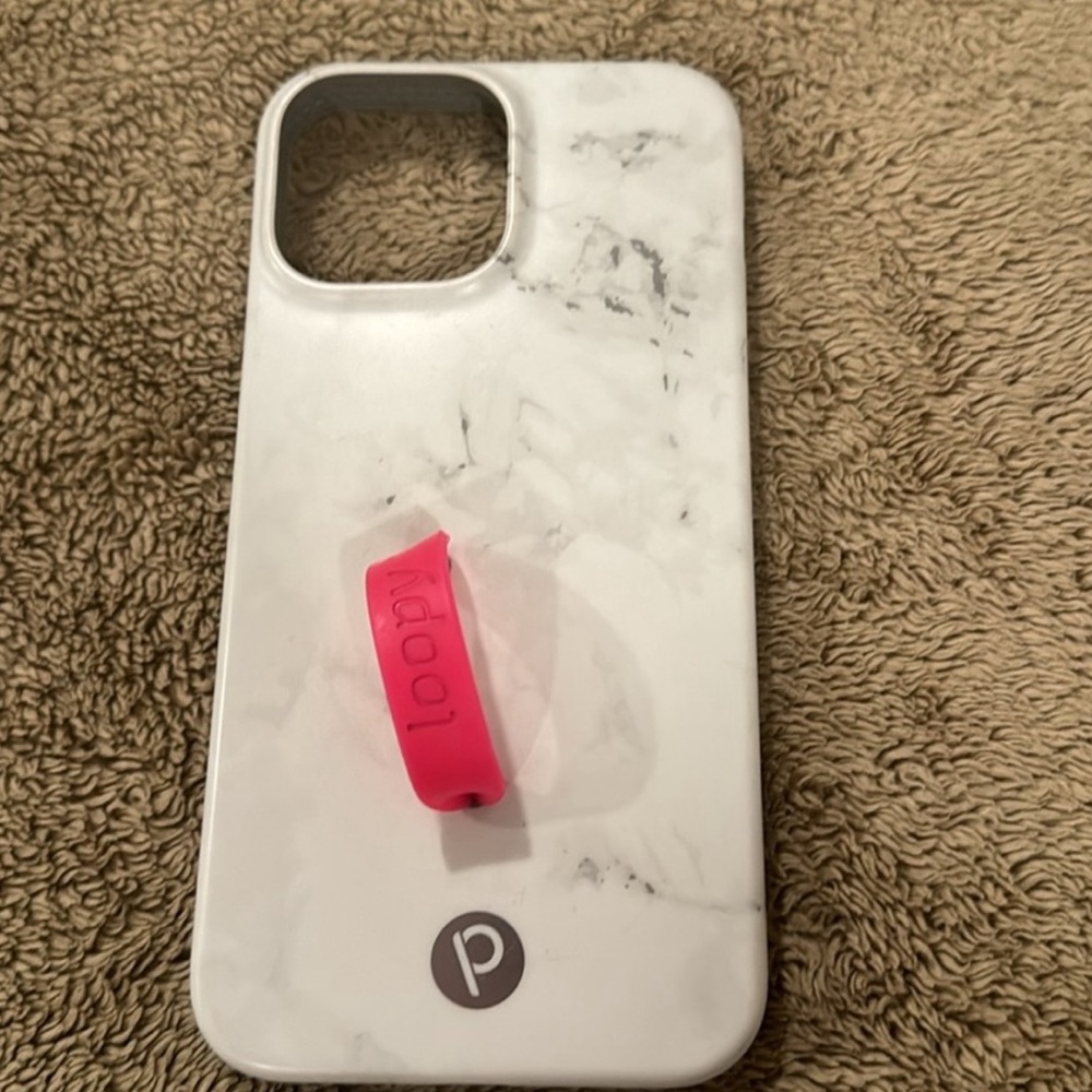 Loopy 13 pro max case. White marble